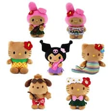 20cm CUTE CAT Benecas De Pelúcia Recheadas Com Chaveiro De Pele Escura Série Havaiana