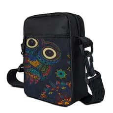 Shoulder Bag Estampa Coruja Pequena Necessaire Transversal Mini Pochete