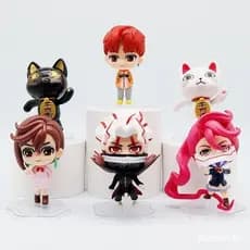 6 Pçs/Set 8cm Japão Dan Da Anime Figura Ayase Momo Takakura Ken Shiratori Aira Turbo Granny Q Versão PVC Figuras De Ação