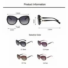 Óculos de Sol Polarizados Fox para Mulheres, Óculos de Moda Femininos para Visão Diurna e Noturna, Óculos de Sol com Mud