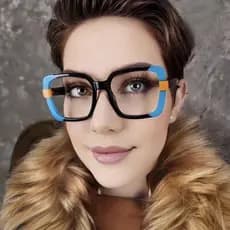 Moda Quadrada Emenda Cor Feminina Quadro Fotocromático Anti Raio Azul Prescrição Femal Óculos De Leitura