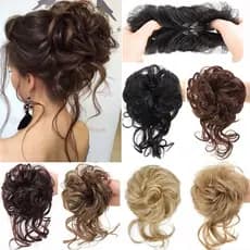 Extensões De Cabelo Elásticas Para Mulheres , Donut Chigon , Rolamento Bagunçado , Coque Sintético , Falso