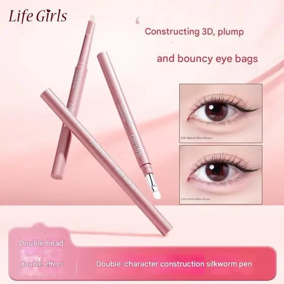 Caneta Contorno e Iluminador 2 em 1 Aegyosal Pen Life Girls Bang Feel, Caneta para Pálpebras Duplas, Maquiagem Suave e d