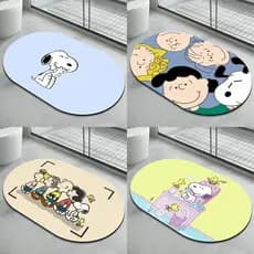 Tapete de diatomita Snoopy, tapete de banheiro, tapete absorvente de água e antiderrapante para banheiro e banheira, tap