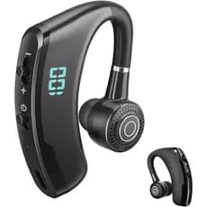 Fone de Ouvido Bluetooth V9, Auricular de Gancho para uma Orelha, 14 Horas de Conversação, Headset Bluetooth com Cancela