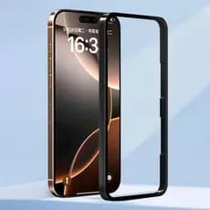 Protetor de Tela de Vidro Temperado com Moldura de Fácil Instalação, Simples e Preta, para iPhone 17 Series, Ferramenta