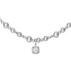 Conjunto de Colar de Pérolas Bubble Nebula, Joias de Prata para Mulheres, Elegante Colar com Pingente de Pérola e Brinco