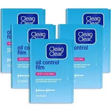 Clean&Clear Oil Control Film, Pacote com 5 unidades de 60 folhas (300 folhas no total) 9YNL