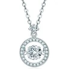 Colar de Moissanite AINUOSHI para Mulheres, 1CT, 2CT, 3CT, 4CT, Colar com Pingente Solitário de Moissanite, Cor D-E com