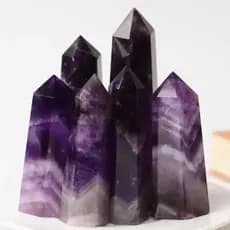 1 peça de varinha hexagonal de ametista de 6-8cm, torre de quartzo fantasia, pontas de cristal para decoração de casa Fe