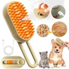Escova a Vapor 4 em 1 |   Limpe, Remova os Pelos Soltos e Massageie o Pelo do Seu Animal de Estimação. Penteie facilment