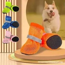 Botas de Malha Respirável para Cães Pequenos, Botas de Verão Respiráveis com Sola Antiderrapante para Proteção das Patas