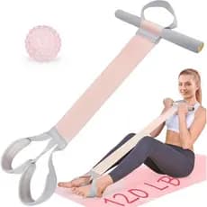 Faixa de Resistência de Tecido com Alças, Faixa de Exercício para Todo o Corpo de 120lb, Faixas Elásticas Antiderrapante
