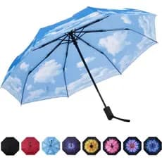 Guarda-chuva de Viagem SY COMPACT - Guarda-chuva Compacto Automático à Prova de Vento para Chuva, Mais Leve com 8 Vareta