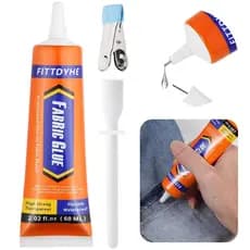 FITTDYHE Cola para Tecido Permanente, 60 ML, Cola Transparente Lavável para Roupas, Super Cola para Tecido para Strass,
