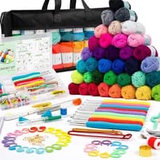 Kit de Crochê INSCRAFT com 113 Peças e Conjunto de Fios – 1600 Jardas de Fios Variados para Tricô e Crochê, Conjunto de