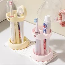 [Estoque pronto] Rack de escova de dentes elétrica doméstica Escova de dentes ajustável Suporte de copo para lavagem de