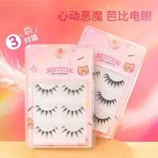 [Estoque pronto] LMLTOP Devil Cílios Postiços 3 Pares Natural Girassol Fada Cílios Quadrinhos de Uma Peça SY01WJG