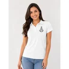 Camisa Polo Feminina Católica Nossa Senhora Aparecida Estampa Religiosa Confortável