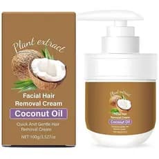 Creme Depilatório Facial, Creme de Remoção de Pelos Faciais de Coco para Mulheres, para o Lábio Superior e Queixo, para