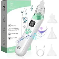 Aspirador Nasal Elétrico para Bebês, Ferramenta de Sucção Nasal Recarregável com 3 Pontas de Silicone, Aspirador Nasal p