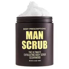 Body Prescriptions Esfoliante Corporal Masculino – Sabonete de Limpeza Profunda em Pote com Tampa de Rosca, Para Todos o