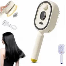 Escova a Vapor Elétrica, Escova Alisadora de Cabelo Recarregável com Pente Desembaraçador, Controle de Estilização e Ant