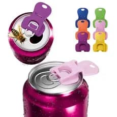 Abridor de Latas Manual Fácil, Pacote com 6 Abridores de Latas Coloridos para Refrigerantes e Cervejas e Protetores de T