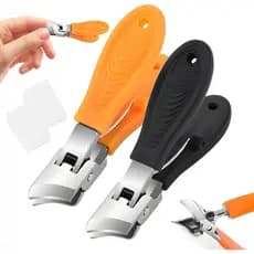 Conjunto de 2 cortadores de unhas com abertura ampla e anti-respingo, cortadores de unhas curvos e afiados para unhas en