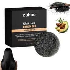 Barra de Limpeza de Ginseng Natural e Gergelim Preto – Shampoo sólido para limpeza profunda e fortalecimento do couro ca