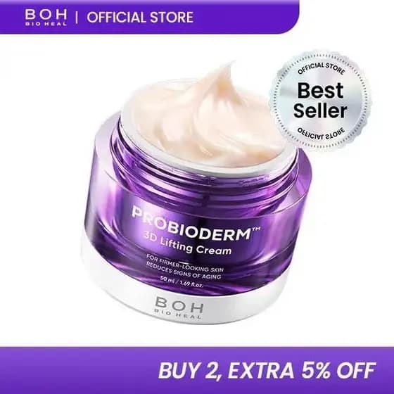 BIOHEAL BOH Probioderm Creme 3D 1.7 fl oz |   Creme Noturno Facial Probiótico Anti-Envelhecimento Premium Corean