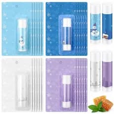 24 Unidades de Bálsamos Labiais de Inverno com Tema de Floco de Neve, Presentes em Lote, Bálsamo Labial Hidratante e Nut