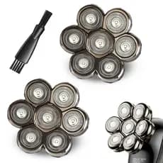 Pacote com 2 Cabeças de Substituição Flutuantes 7D para Barbeadores SHPAVER e Outras Marcas, Lâminas Rotativas 7D de Aço