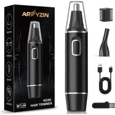 Aparador de Pelos do Nariz AREYZIN para Homens, Aparador Recarregável para Nariz e Orelhas, Aparador Profissional 2 em 1