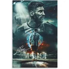 Pôster Lionel Messi 1, Impressão em Tela para Arte de Parede, Decoração para Casa, Banheiro, Quarto, Escritório, Sala de