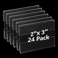 Pacote com 24 Suportes de Parede para Sinais em Acrílico 2x3 Polegadas, Suportes Transparentes de Plástico para Sinais d