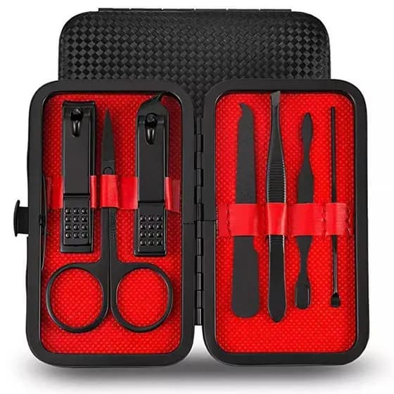 Kit Cortador de Unha Aço Inox Portátil 7 Peças Corte Preciso e Durável Ideal Viagens Manicure