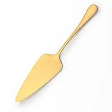 Espátula para Bolo e Torta Aço Inox Utensílio de Servir Gourmet Com Corte Serrilhado Dourada