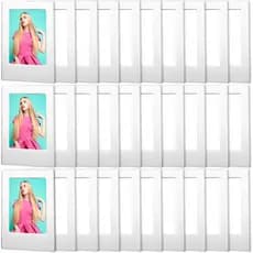 Pacote com 30 Porta-retratos Magnéticos Brancos 2x3 Polegadas, Mini Porta-retratos Magnéticos de Plástico Tamanho Cartei