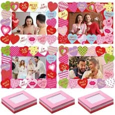 Chunful 24 Conjuntos de Kits de Artesanato para Porta-Retratos do Dia dos Namorados, Porta-Retratos DIY para o Dia dos N
