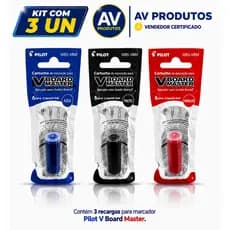 Tinta Refil Para Marcador para Quadro Branco PILOT - KIT com 3 Unidades