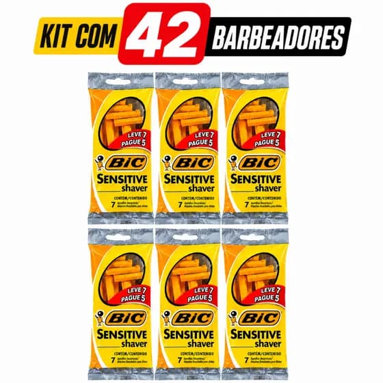 Aparelho De Barbear Bic Sensitive Shaver Pacote 42 Unidades