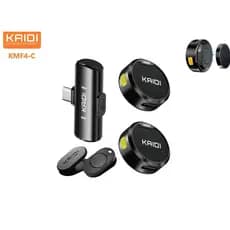 Microfone Lapela Kaidi Sem Fio  Modelo KMF4-C  UsB-C