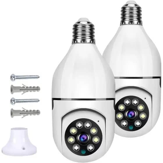 kit com 2 camara lampada giratoria 360 segurança total para sua rezidencia