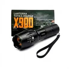 LANTERNA TATICA MILITAR X900 SUPER POTENE COM BATERIA RECARREGAVEL