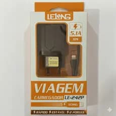 Carregador De Parede Lelong 5.1A Turbo LE-243P Rápido Seguro