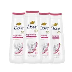 Sabonete Líquido Dove (4 unidades) para Pele Macia como Loção 24h, com Extrato de Fruta do Dragão e Creme de Coco, Hidra