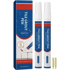 2 peças de Caneta para Rejunte de Azulejos com Ponta Substituível para Azulejos de Banheiro e Cozinha, Resistente à Água