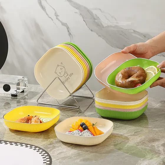 [Estoque pronto] PP Kitten Spit Bone Plate Light Talheres de luxo Prato de osso Prato doméstico Sala de estar Prato de s