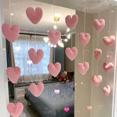 [Estoque pronto] Dentro de uma semana 1200 + pessoas compradas casa amor porta cortina pingente amor coração pacote de a